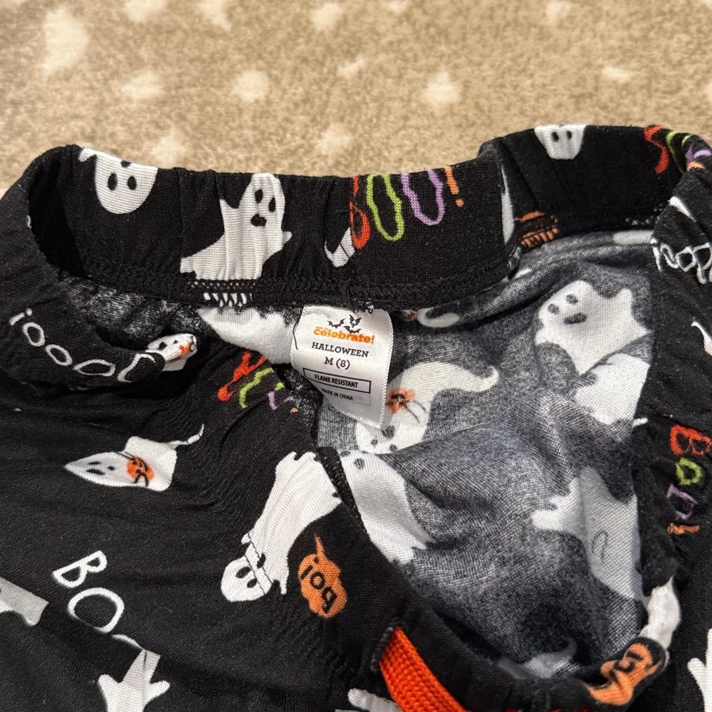 Celebrate Kids Halloween Ghost Boo Pajama Pants. Size M (8) - Picture 4 of 7